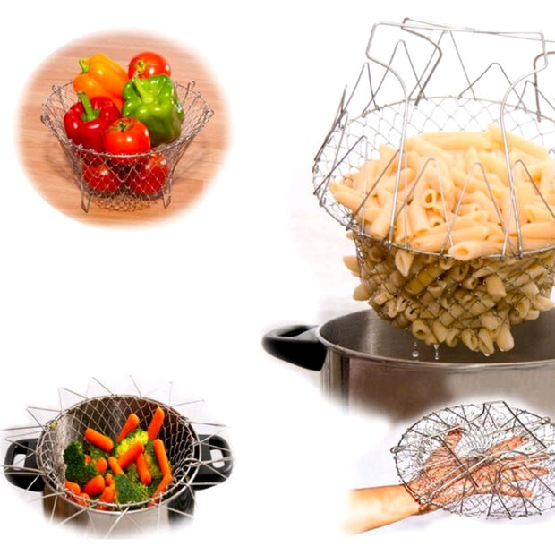 Collapsible Mesh Basket Cooking Tool - own-ideas.com